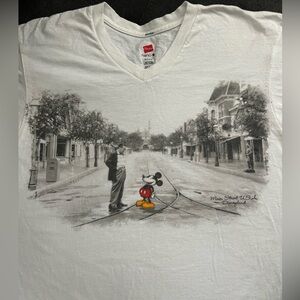 Disney Parks Mickey Mouse Walt Main Street Magic Kingdom S Shirt Rare Hanes Nano